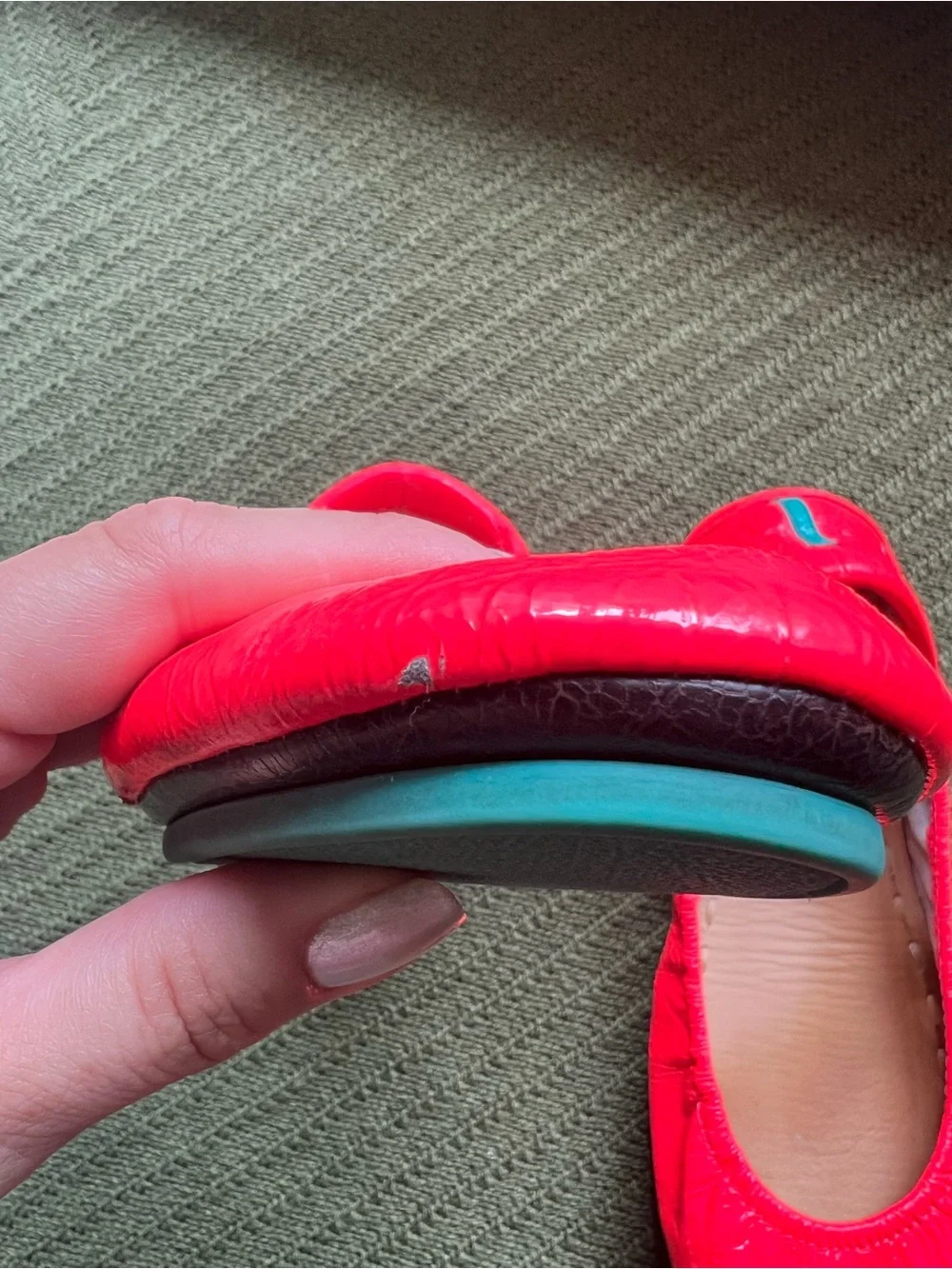 Tieks Women's Patent Red Ballet Flats - Picture 6 of 9
